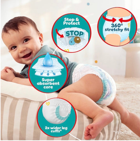 Pampers Baby-Dry Nappy Pants Size 8 Jumbo+ Pack 44 Pack