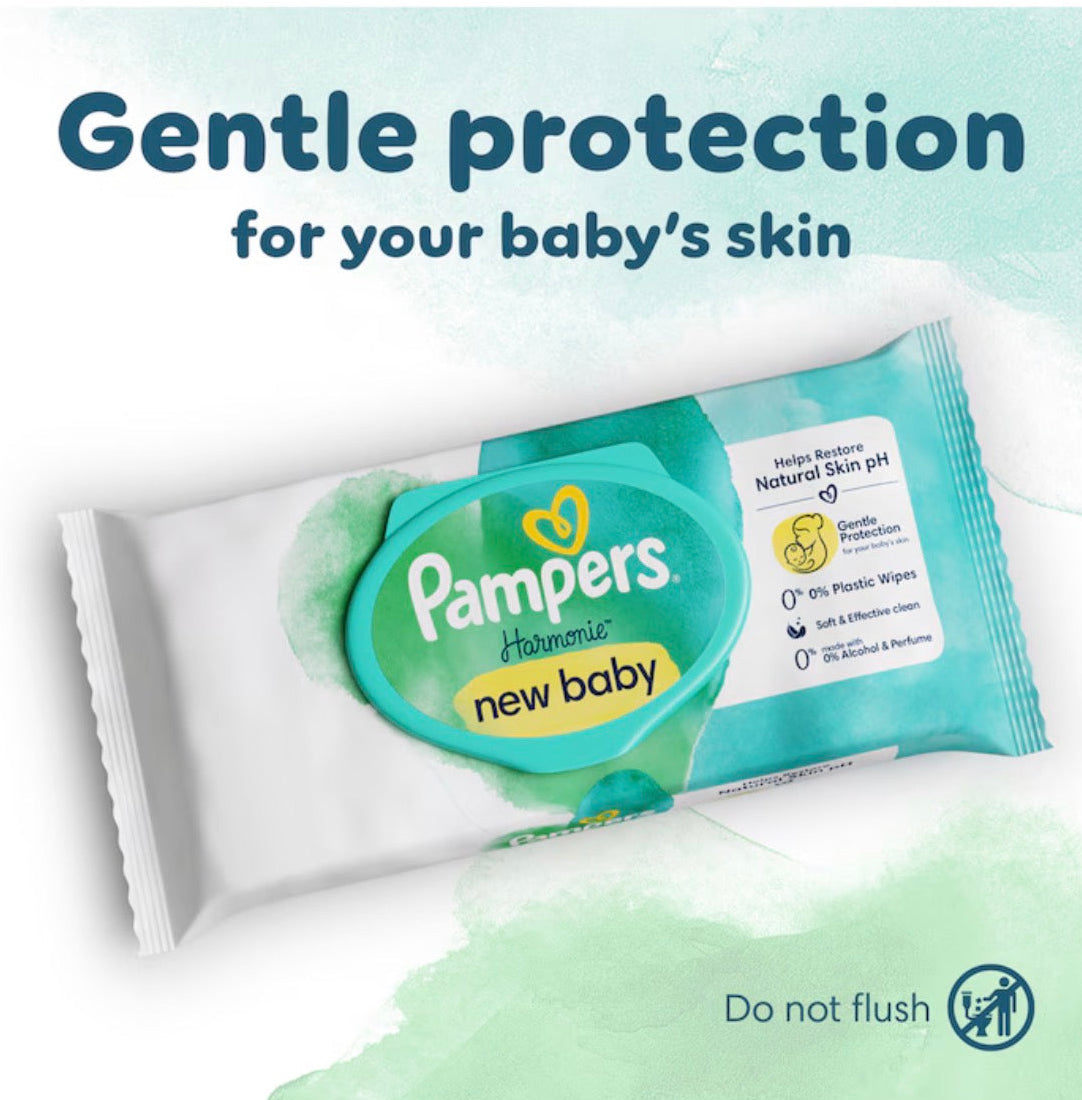 Pampers Harmonie New Baby wipes 4x46 Pack (184 wipes)
