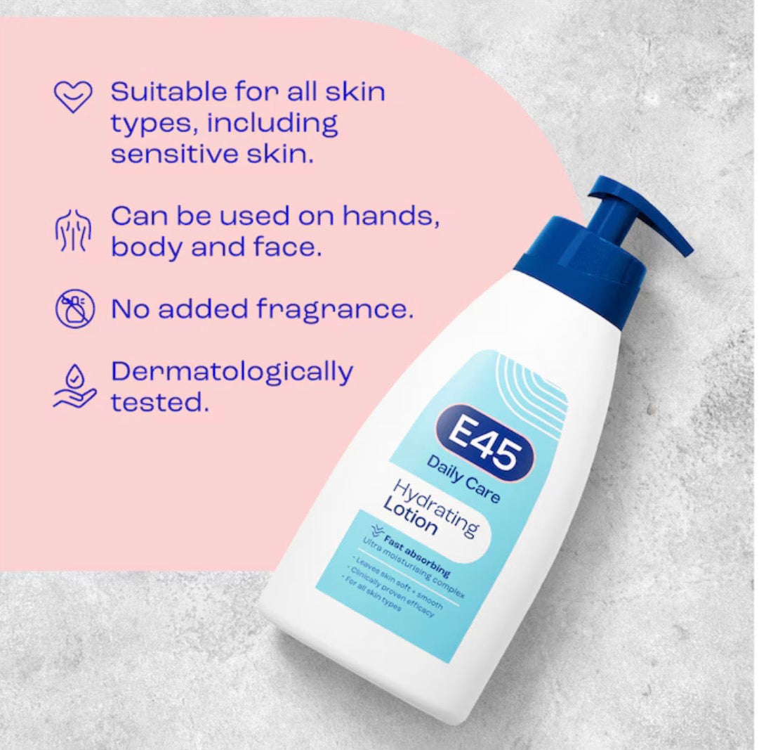 E45 Daily Moisturiser Body Lotion for Dry & Sensitive Skin 400ml