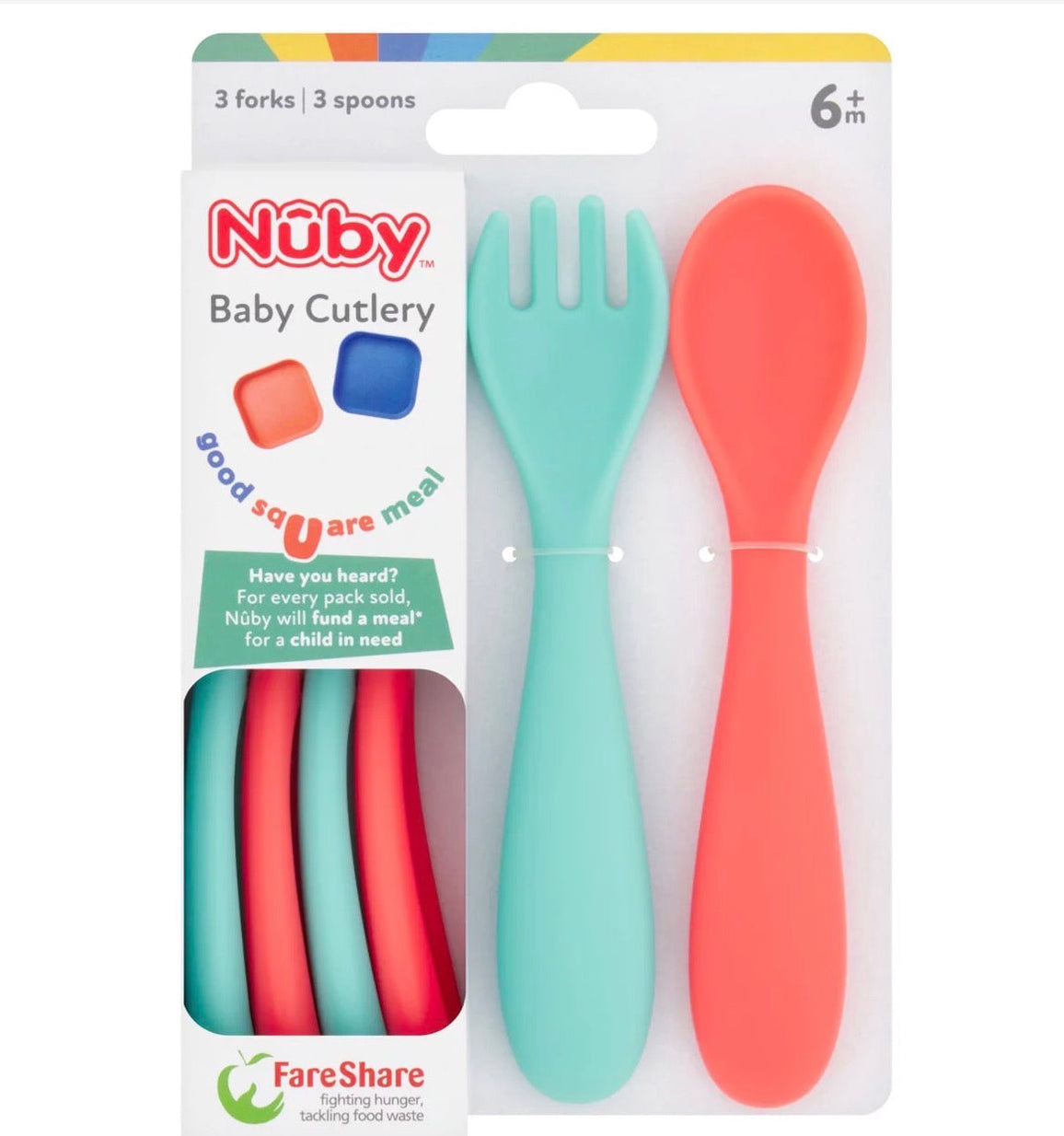 Nuby 3 Baby Cutlery 6+ m
