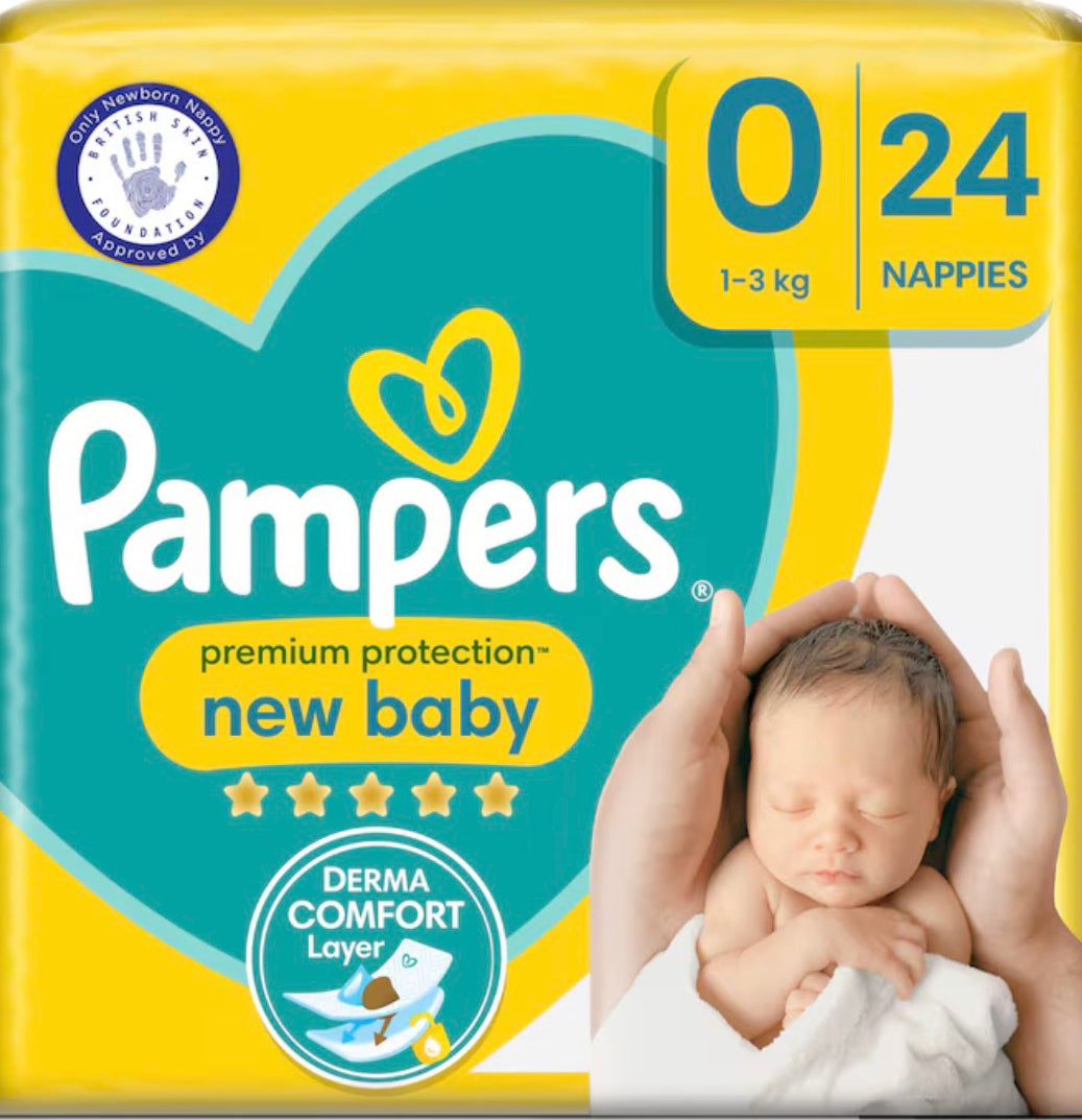 Pampers New Baby Size 0 24 Nappies