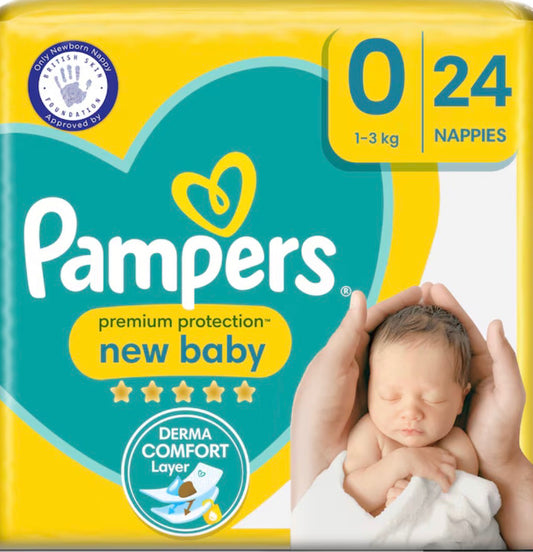 Pampers New Baby Size 0 24 Nappies