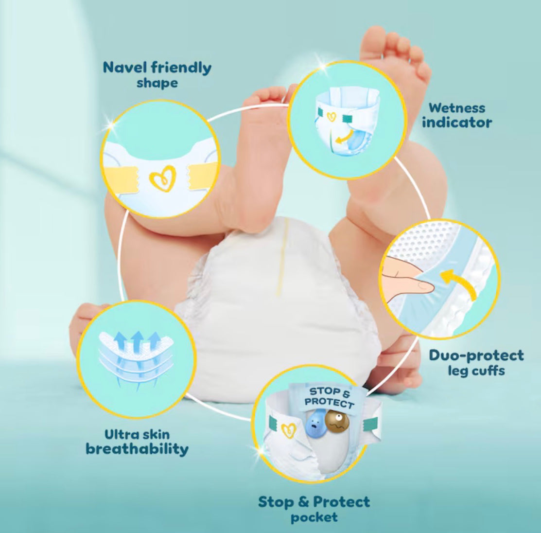 Pampers New Baby Size 1 80 Nappies Jumbo+ Pack