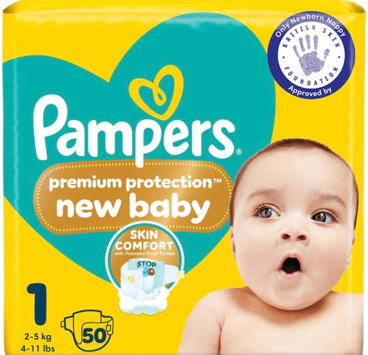 Pampers New Baby Size 1 50 Nappies Essential Pack