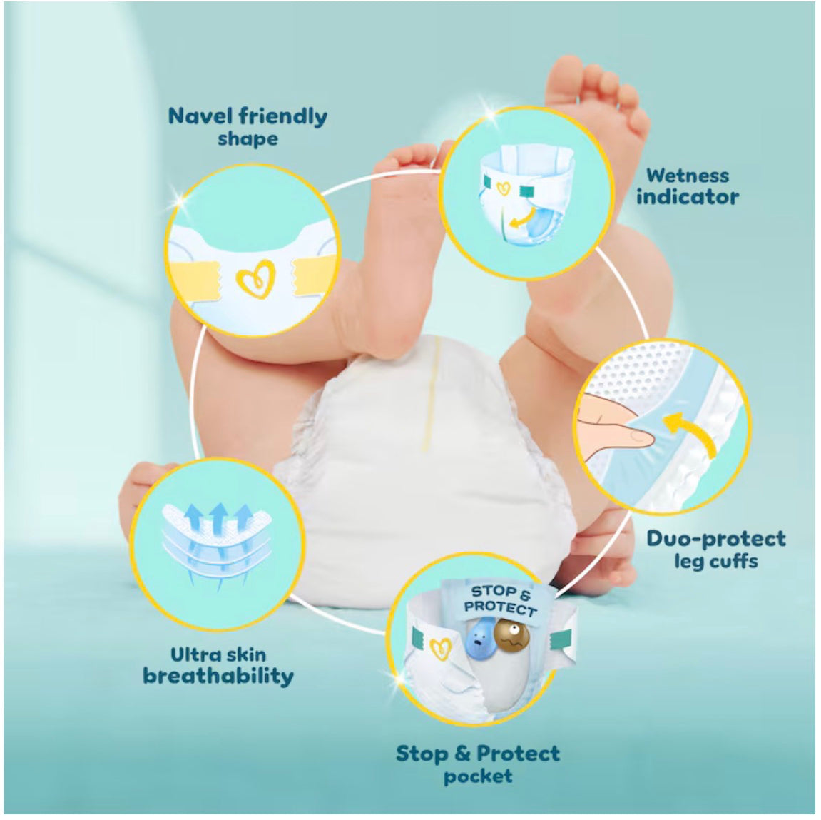 Pampers Premium Protection New Baby Size 2 44 Nappies