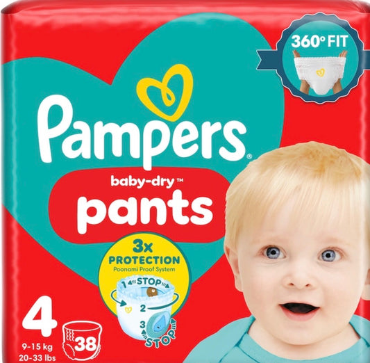 Pampers Baby-Dry Nappy Pants Size 4 38 Pack