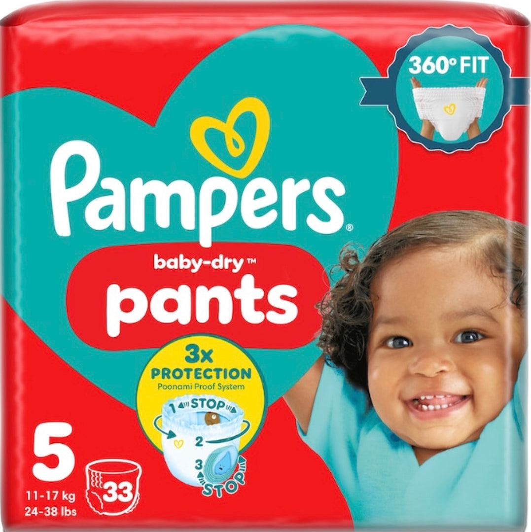 Pampers Baby-Dry Nappy Pants Size 5 33 Pack