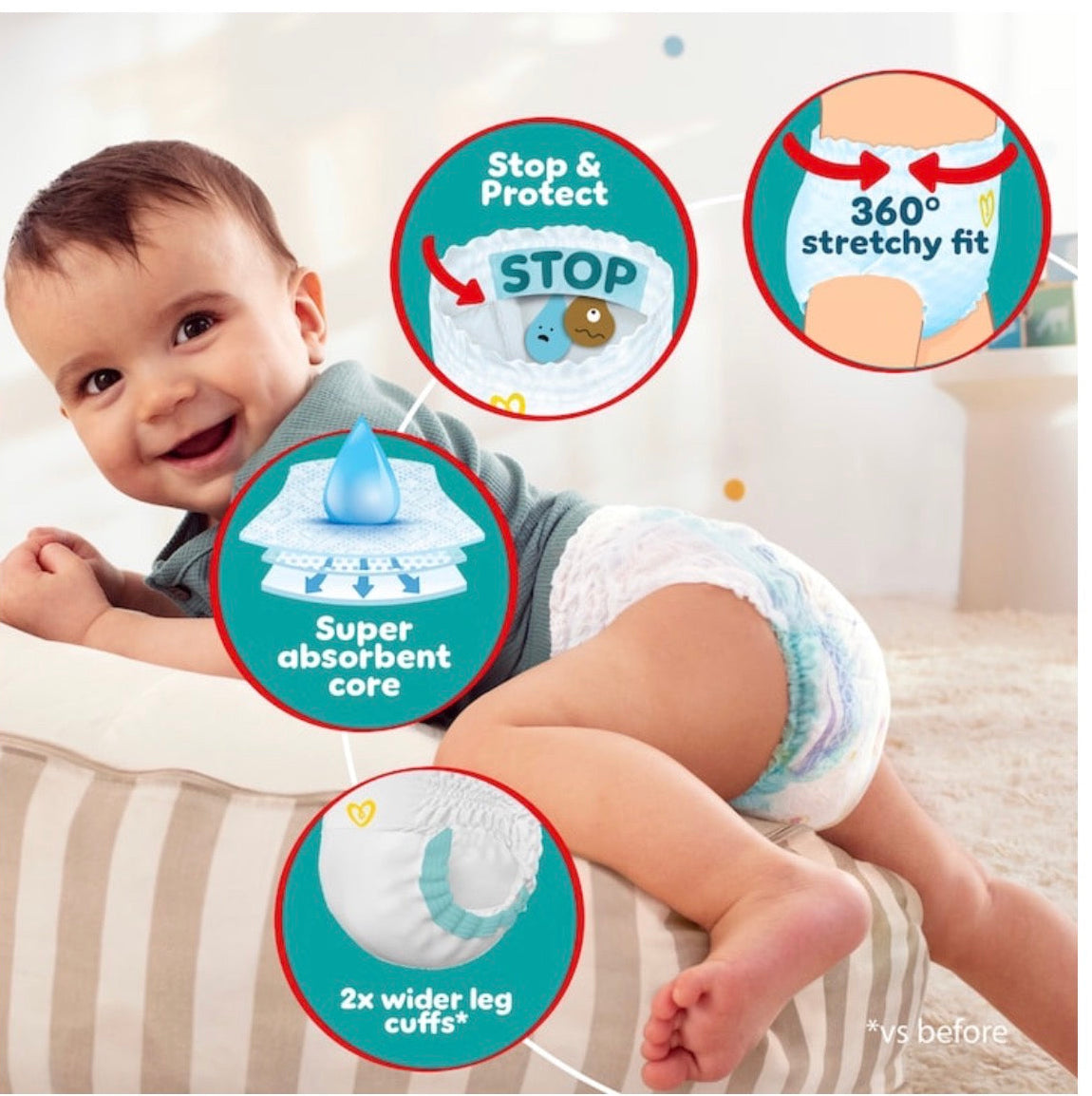 Pampers Baby-Dry Nappy Pants Size 5 33 Pack