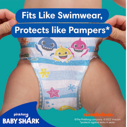 Pampers Splasher Baby Shark Size 4-5 Swim Nappies 11 Pack