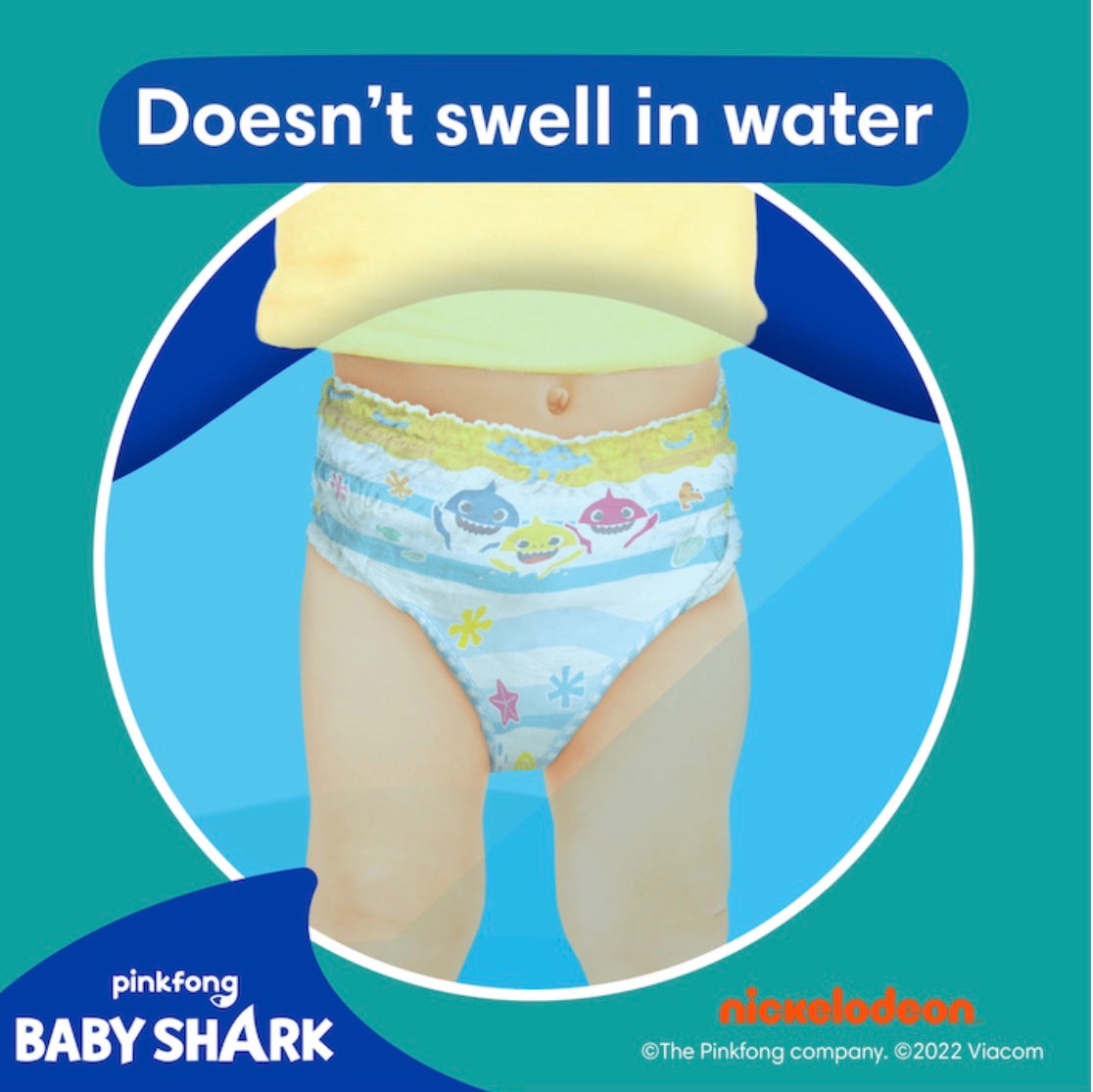 Pampers Splasher Baby Shark Size 4-5 Swim Nappies 11 Pack