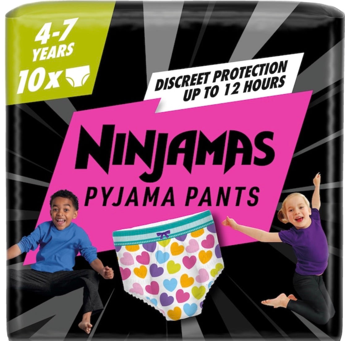 Pampers Ninjamas Pyjama Pants for Girls 4-7 Years 10 pcs