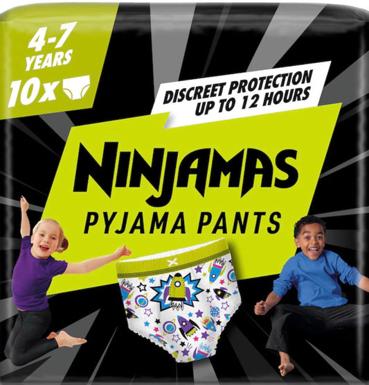 Pampers Ninjamas Pyjama Pants Unisex 4-7 Years 10 Pack