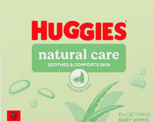 Huggies Natural Care 0% Plastic Baby Wipes 12x48 576 Wipes