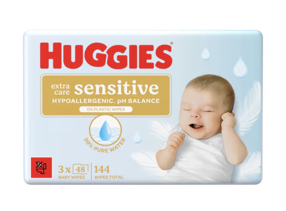 Huggies Extra Care Sensitive Baby Wipes 3 x 48