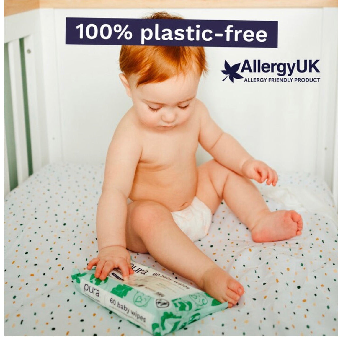 Pura Plastic Free Baby Wipes 60pk