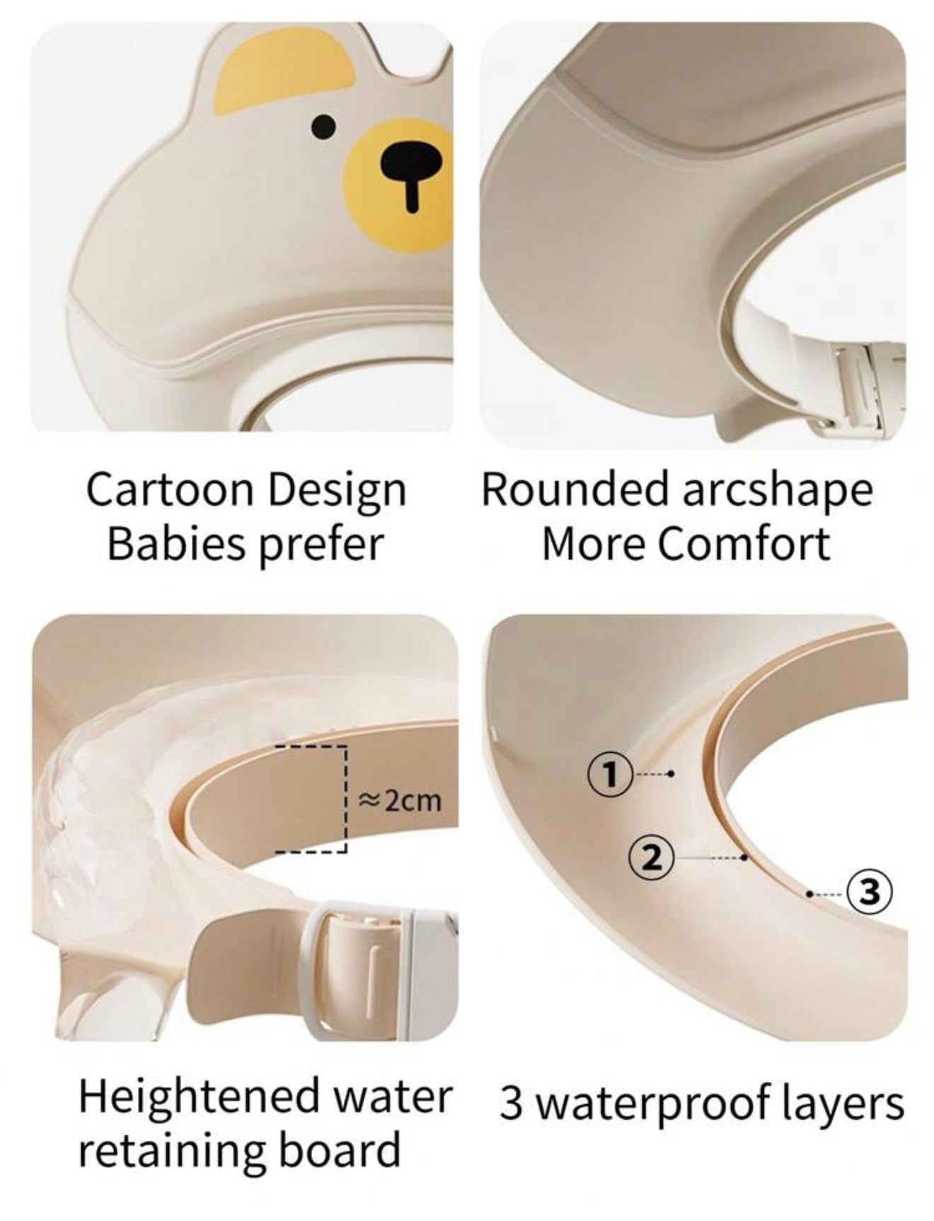 Waterproof Baby Eye Ear Protection Shower Caps