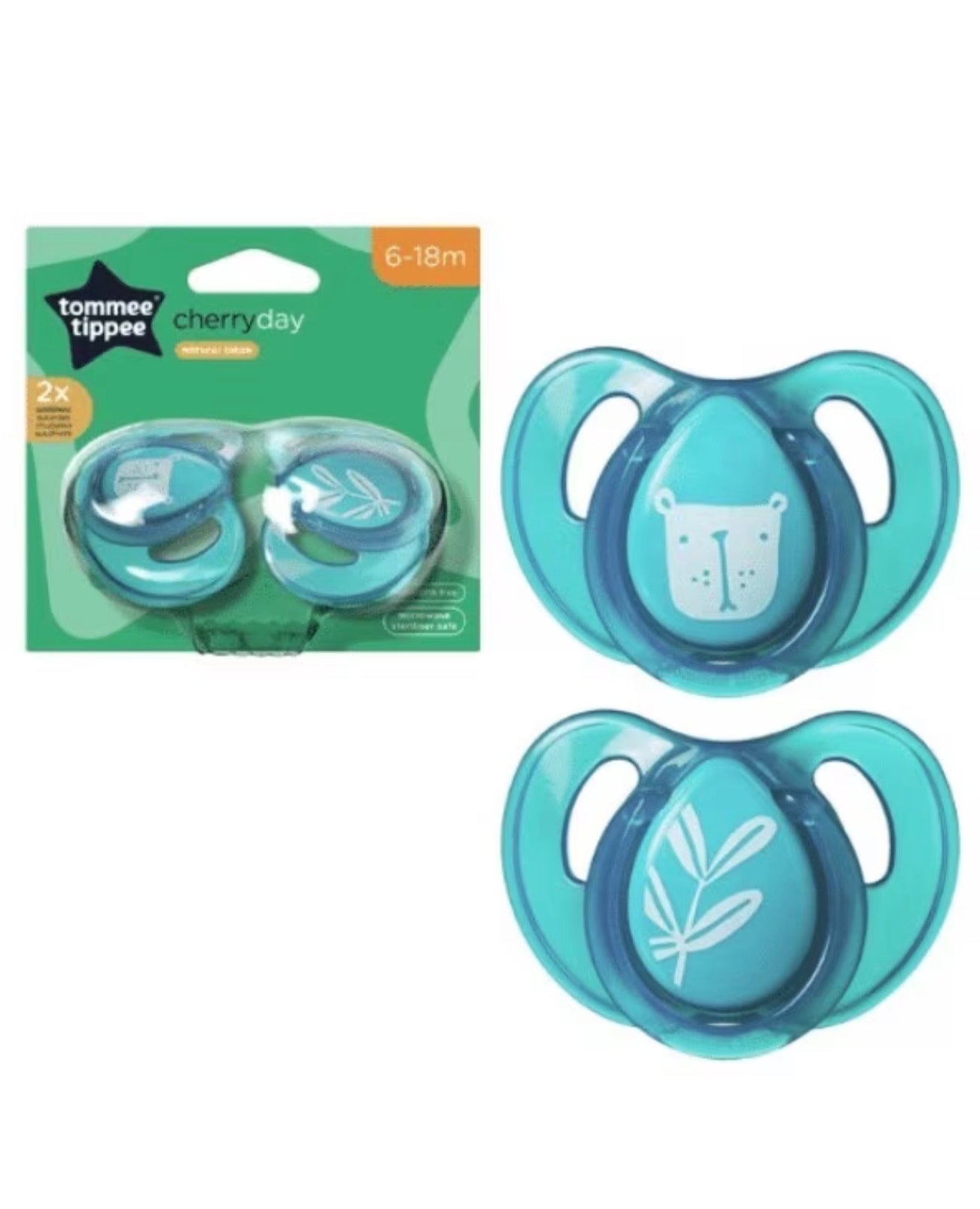 Tommee Tippee Glow in the Dark Soother Navy 6-18 Months x2