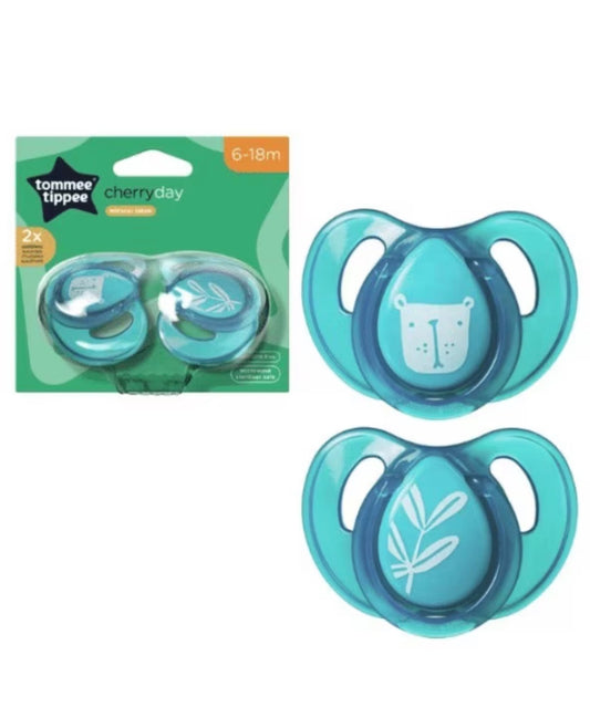 Tommee Tippee Glow in the Dark Soother Navy 6-18 Months x2