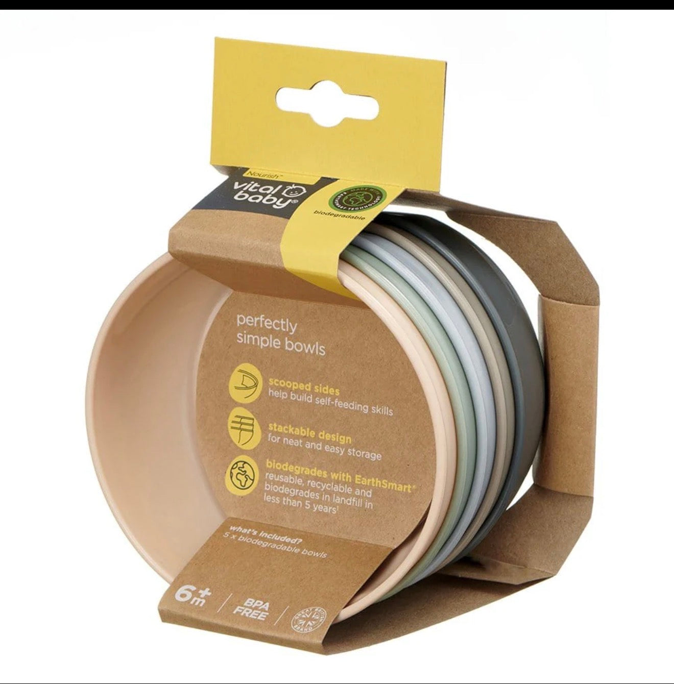 Vital Baby Bowls Natural 5 Pack