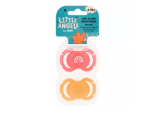 LITTLE ANGELS by ASDA Little Angels Air Flow Soothers 6-18m