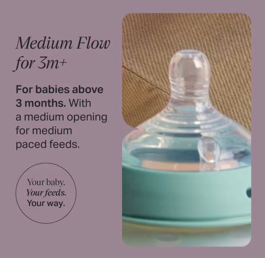 Tommee Tippee Natural Start Baby Bottle Teats Medium Flow 3m+ 2 Pack