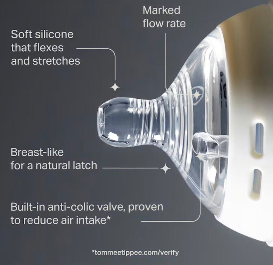 Tommee Tippee Natural Start Baby Bottle Teats Medium Flow 3m+ 2 Pack