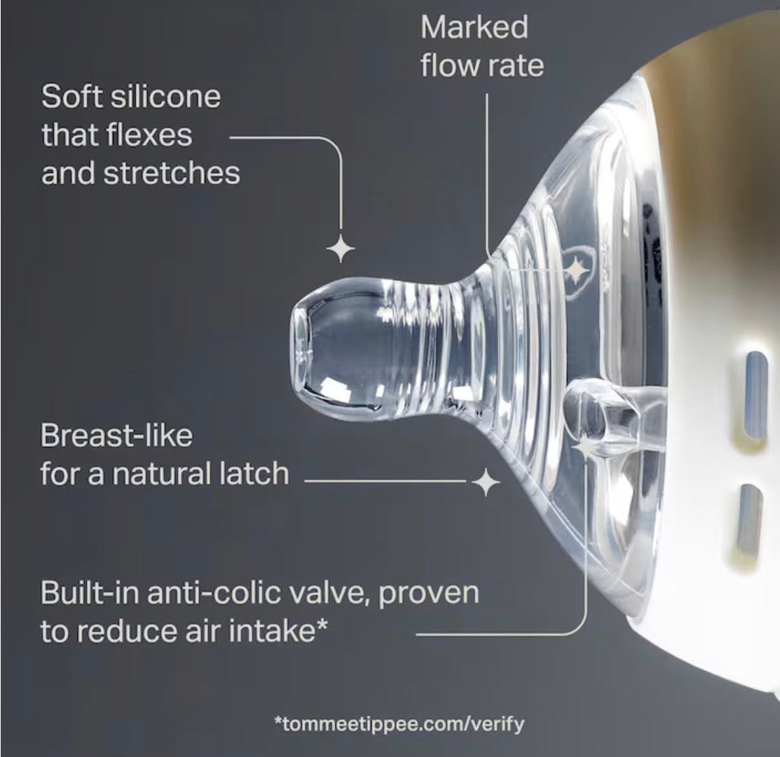 Tommee Tippee Natural Start Baby Bottle Teats Fast Flow 6m+ 2 Pack