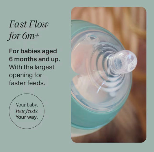 Tommee Tippee Natural Start Baby Bottle Teats Fast Flow 6m+ 2 Pack