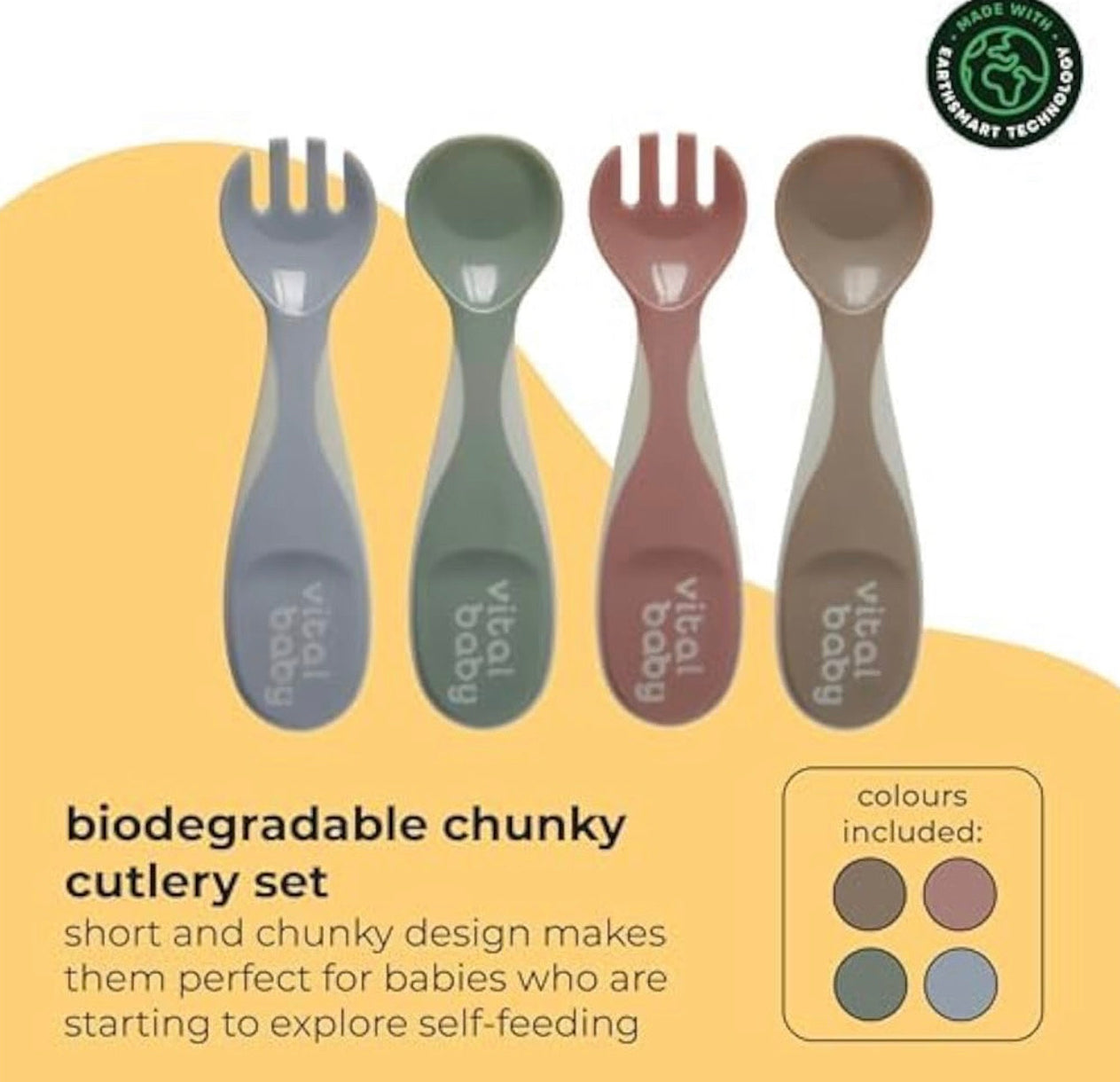 Vital Baby Nourish Chunky Baby Spoon & Fork Set