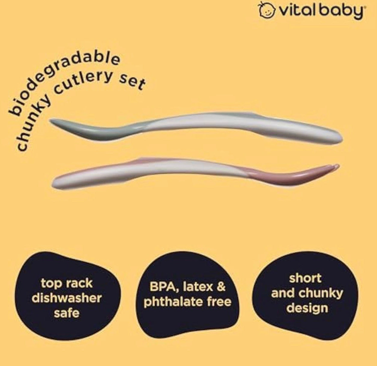 Vital Baby Nourish Chunky Baby Spoon & Fork Set