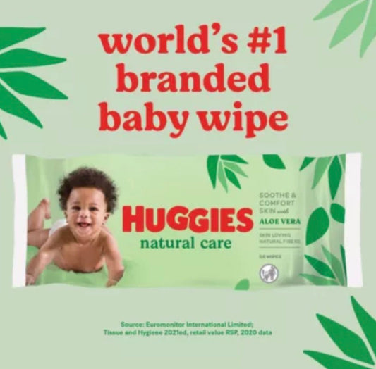 Huggies Natural Care Baby Wipes - 4 Pack (4x56 Wipes)