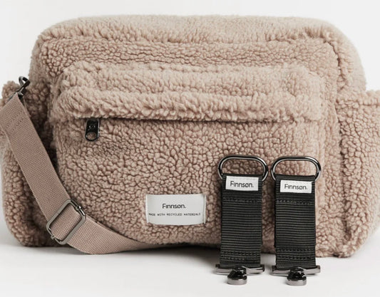 Finnson FREYA Eco Oversized Stroller Organiser with Stroller Clips - Beige