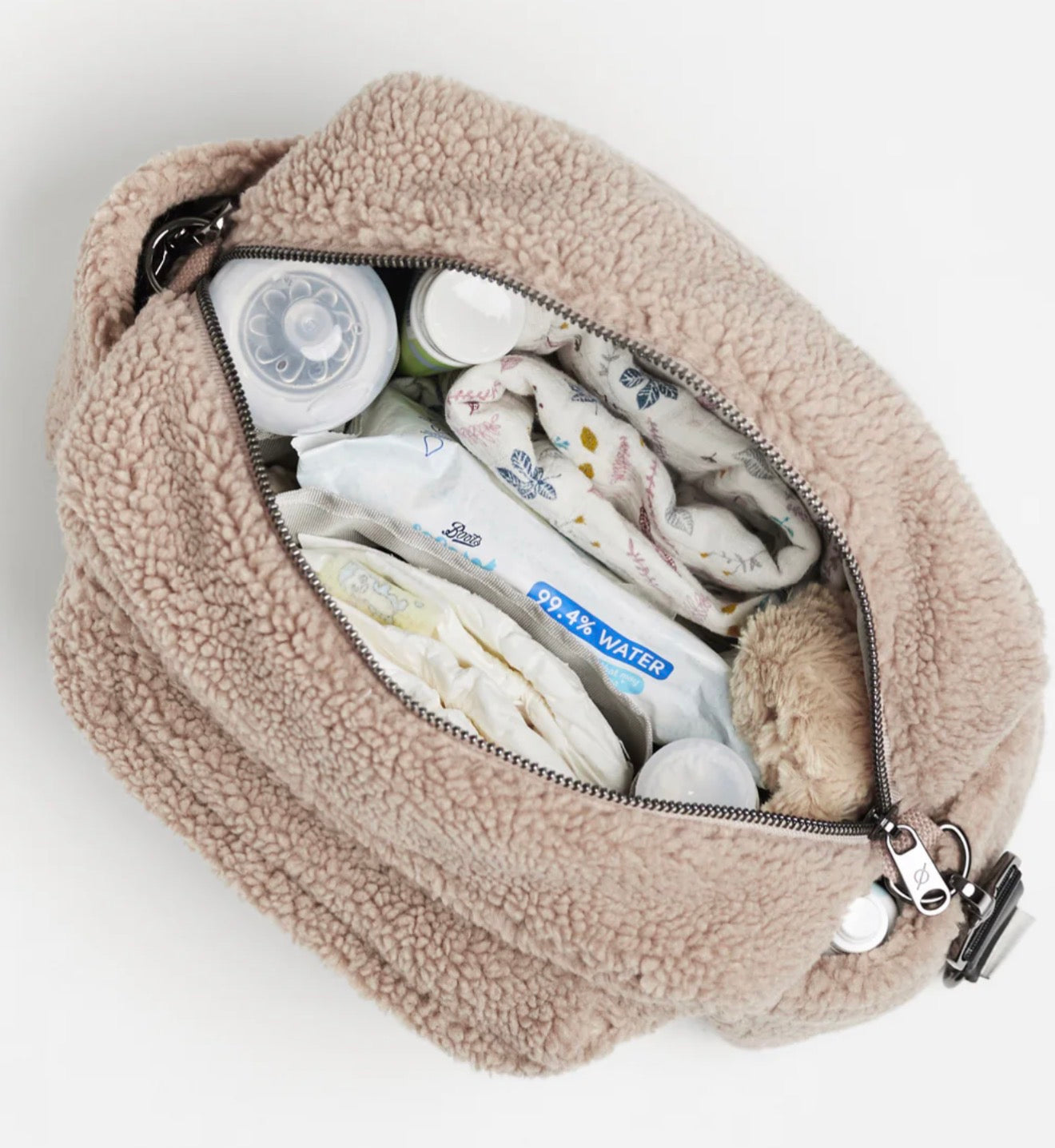 Finnson FREYA Eco Oversized Stroller Organiser with Stroller Clips - Beige