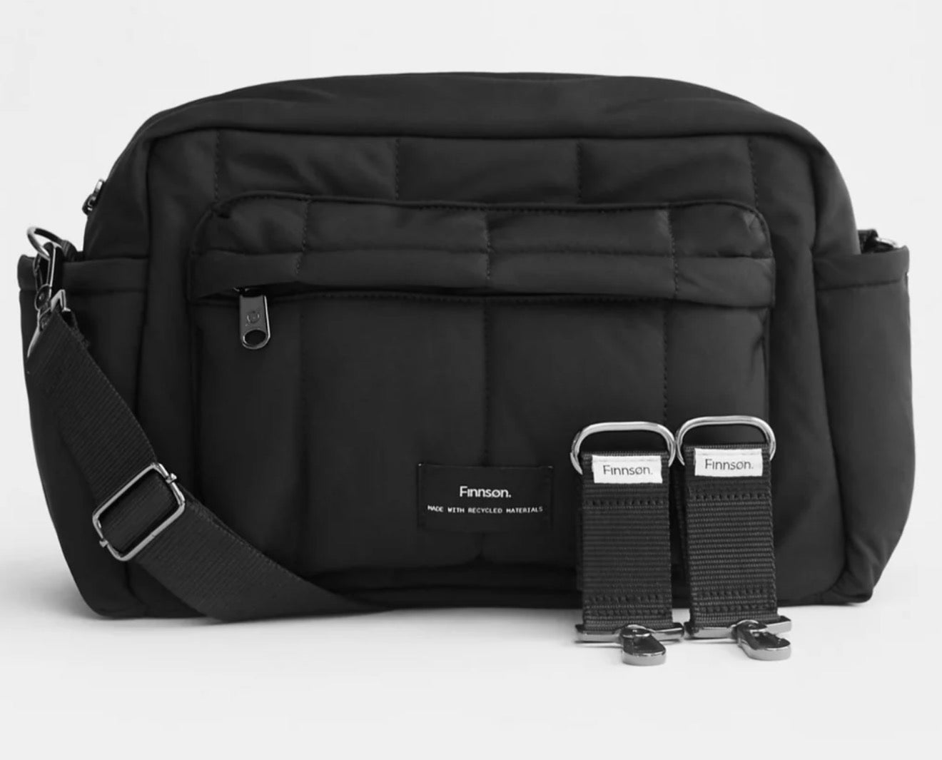 Finnson FREYA Eco Oversized Stroller Organiser with Stroller Clips - Black