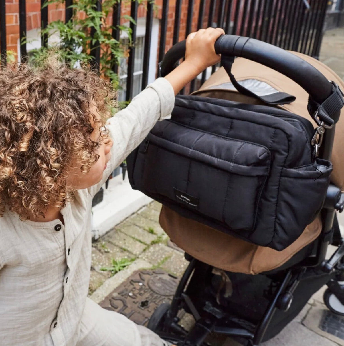 Finnson FREYA Eco Oversized Stroller Organiser with Stroller Clips - Black