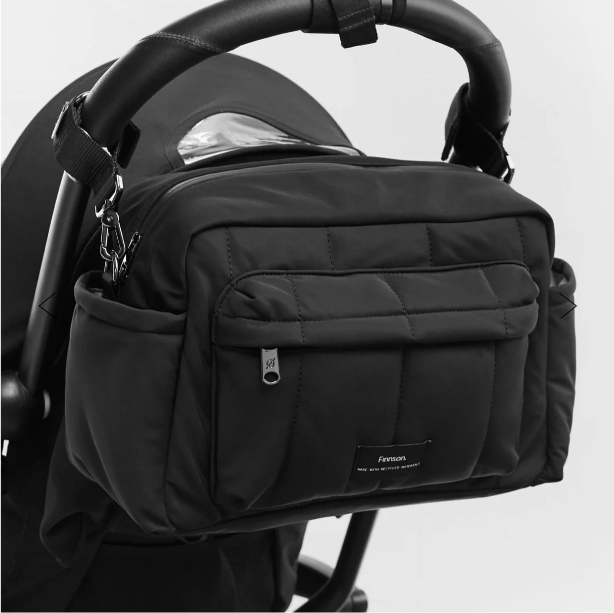 Finnson FREYA Eco Oversized Stroller Organiser with Stroller Clips - Black