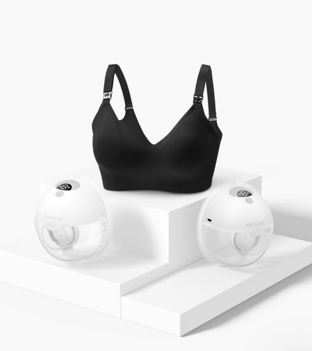 Momcozy M5 Bra Bundle: Double M5 Hands-free Breast Pump and Nursing Bra(YN21)