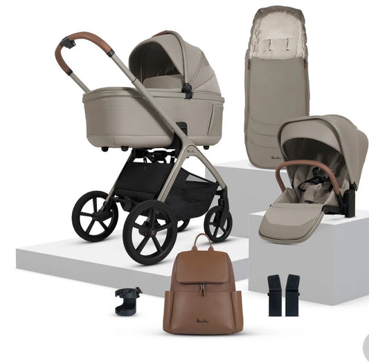 Silver Cross Cove Champagne Travel System Accessory Bundle (8 piece)