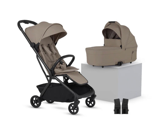 Silver Cross Nia Champagne Compact Travel Stroller with Carrycot (6 Piece)