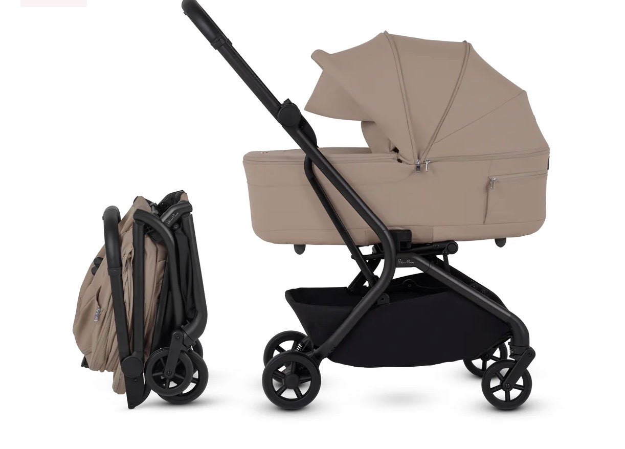 Silver Cross Nia Champagne Compact Travel Stroller with Carrycot (6 Piece)