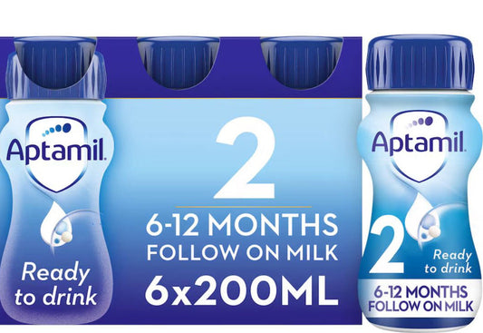 Aptamil 2 Follow On Milk Ready to Drink 6-12 Months 6 x 200ml